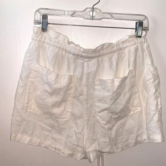 Universal Thread Womens White Linen Blend Casual Shorts W/ Pockets - Picture 4 of 6